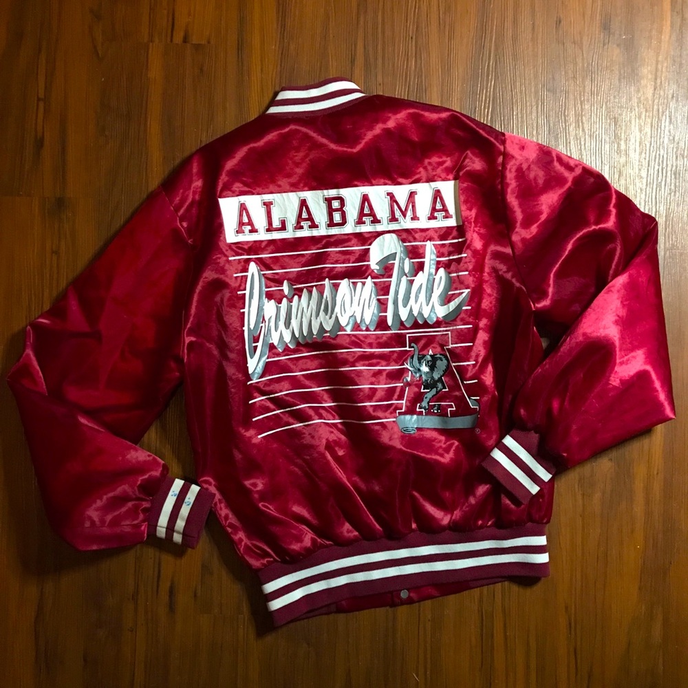 Vintage Alabama Crimson Tide Satin Bomber Jacket